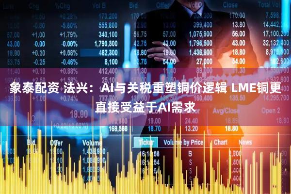 象泰配资 法兴:AI与关税重塑铜价逻辑 LME铜更直接受益于AI需求